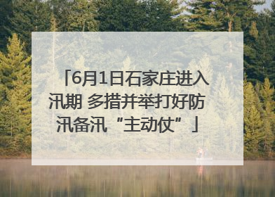 6月1日石家庄进入汛期 多措并举打好防汛备汛“主动仗”